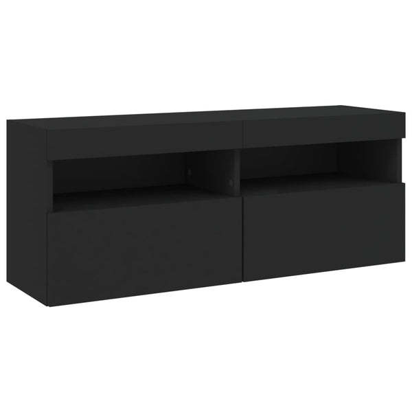 5-osainen LED TV-kaappisarja musta tekninen puu