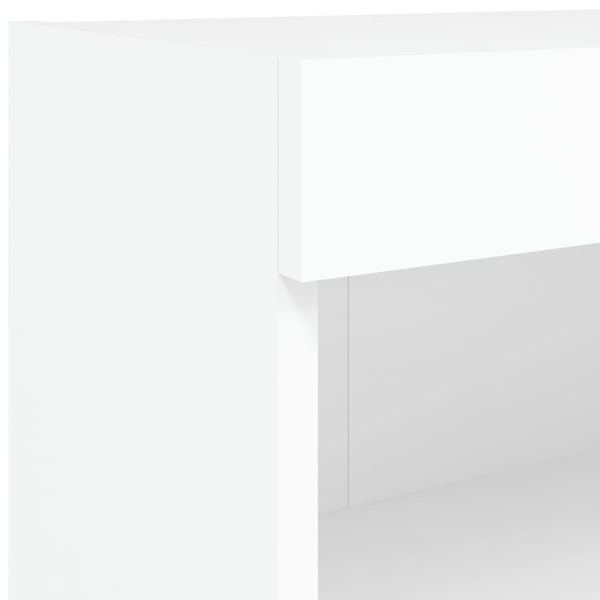 6-osainen TV-seinäkaappisarja LED-valoilla valkoinen