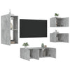 Betoninharmaa 5-osainen LED TV-kaappisarja teknisestä puusta