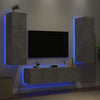 6-osainen LED TV-kaappisarja betoninharmaa tekninen puu