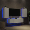 4-osainen LED TV-kaappisarja valkoinen tekninen puu