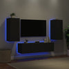 4-osainen LED TV-kaappisarja musta tekninen puu