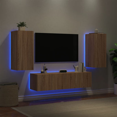 4-osainen LED TV-kaappisarja Sonoma-tammi tekninen puu