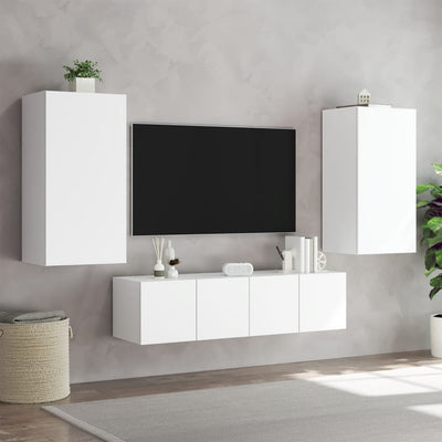 4-osainen LED TV-kaappisarja valkoinen tekninen puu