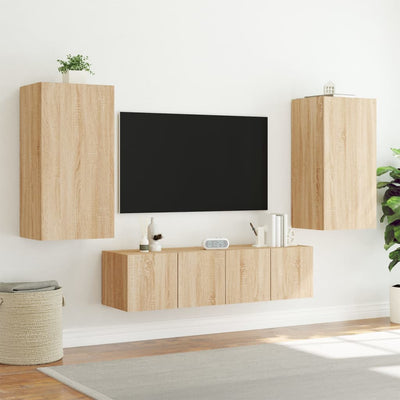4-osainen LED TV-kaappisarja Sonoma-tammi tekninen puu