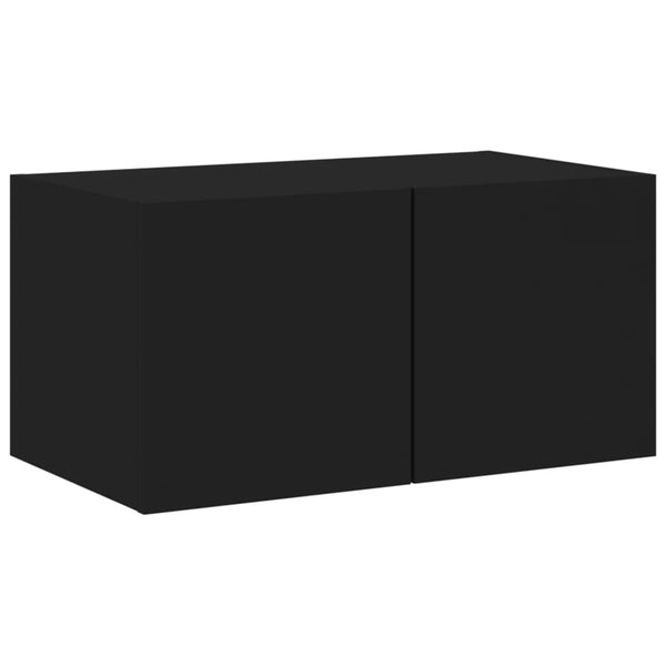 6-osainen LED TV-kaappisarja musta tekninen puu