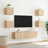 6-osainen LED TV-kaappisarja Sonoma-tammi tekninen puu