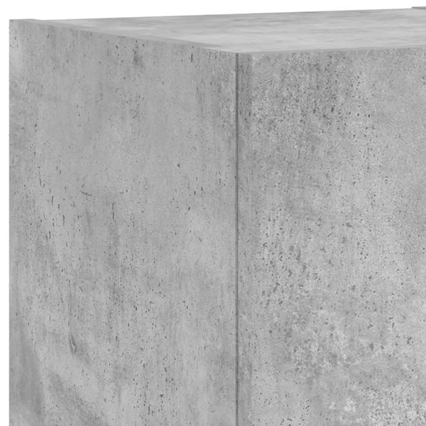 6-osainen TV-seinäkaappisarja LED-valoilla betoninharmaa