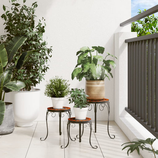 Terrakotta ja valkoinen kukkateline Born (3 kpl keramiikka)