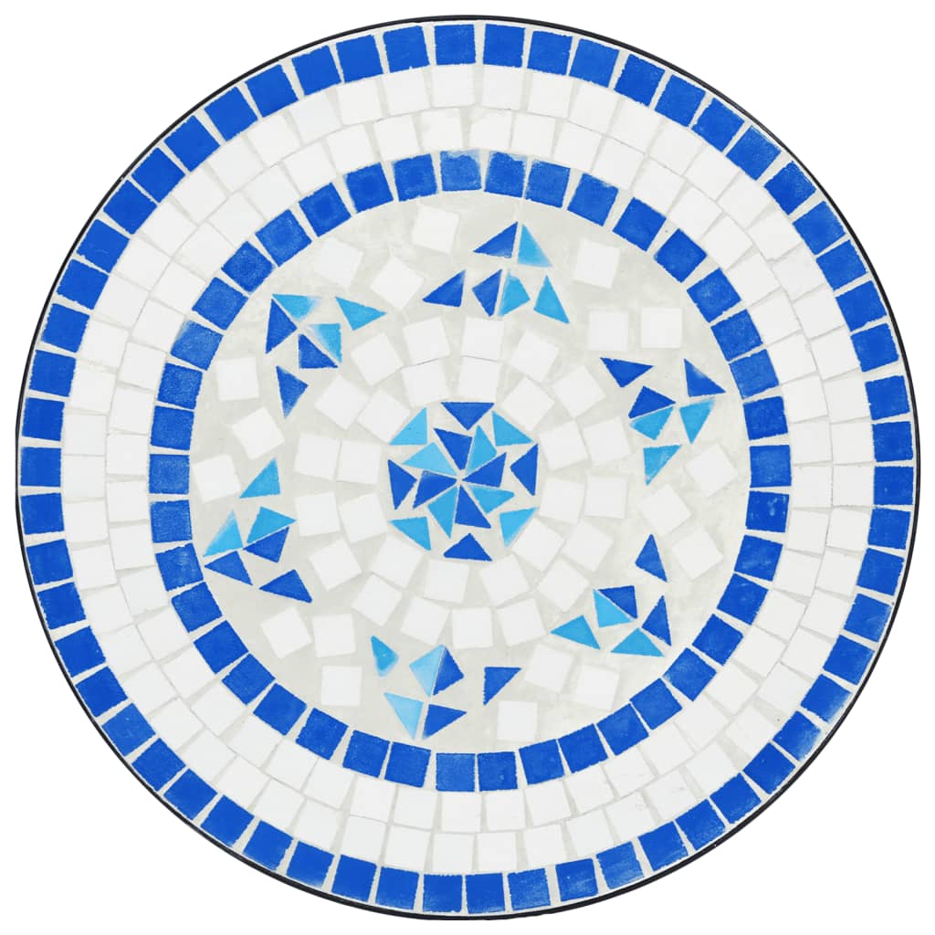 Sininen ja valkoinen mosaiikkibistropöytä Culca Ø50x70cm (keramiikka)