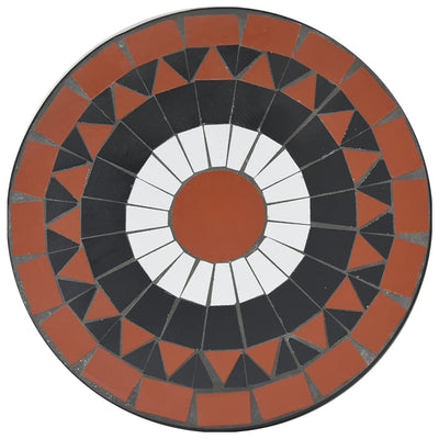 Terrakotta/valkoinen mosaiikkibistropöytä Culca Ø50x70cm (keramiikka)