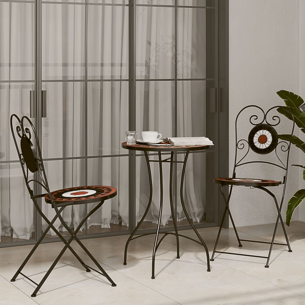 Terrakotta/valkoinen bistrotuolit taitettavat Deasia (2 kpl)