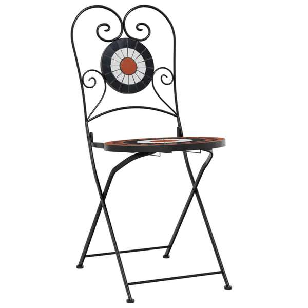 Terrakotta/valkoinen bistrotuolit taitettavat Deasia (2 kpl)