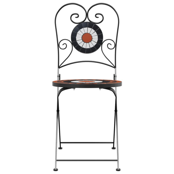 Terrakotta/valkoinen bistrotuolit taitettavat Deasia (2 kpl)