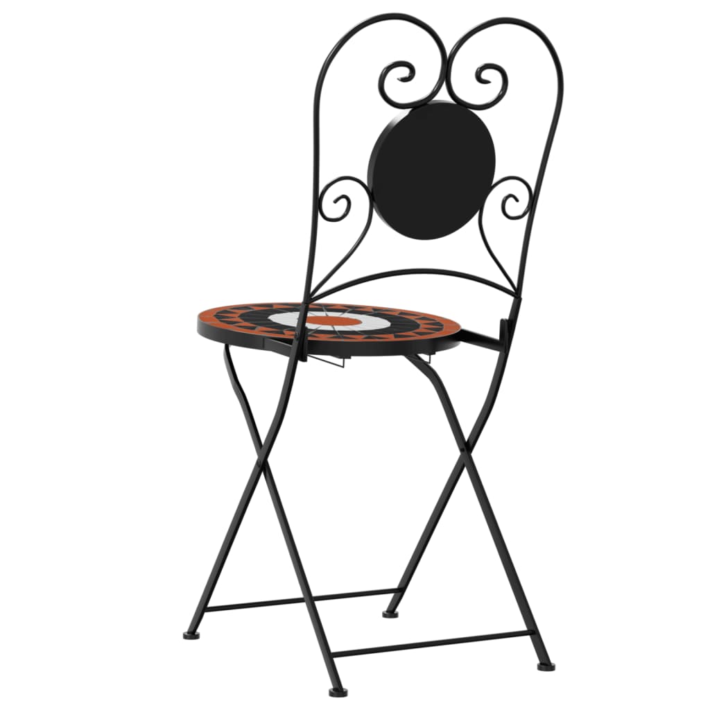 Terrakotta/valkoinen bistrotuolit taitettavat Deasia (2 kpl)