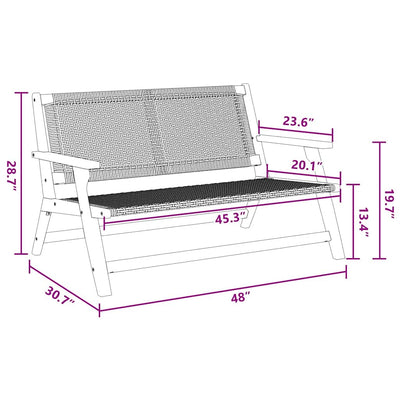 Musta puutarhakalusteet Ciupuliga 122x78x73cm (akaasiapuu)