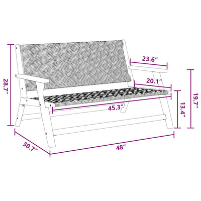Valkoinen puutarhakalusteet Nicolcioiu 122x78x73cm (akaasiapuu)
