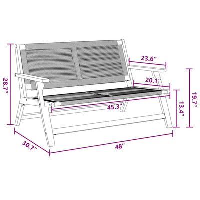 Musta puutarhakalusteet Zhilan 78x122x73cm (akaasiapuu)