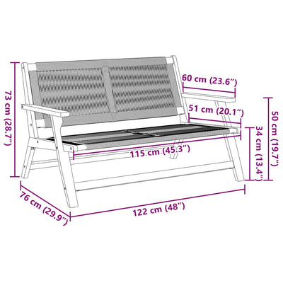 Harmaa puutarhakalusteet Itoc 78x122x73cm (akaasiapuu)