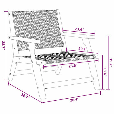 Valkoinen puutarhakalusteet Ourfali 67x78x73cm (2 pcs)