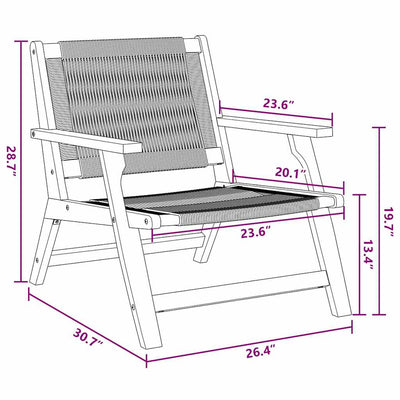 Harmaa puutarhakalusteet Nandy 78x67x73cm (2 pcs akaasiapuu)