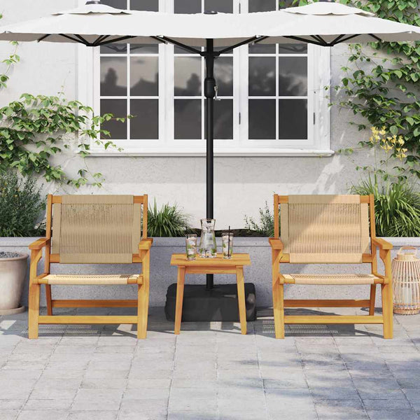 Puutarhakalusteet 2 pcs Beige 67 x 76 x 73 cm Tiheä akasiapuu