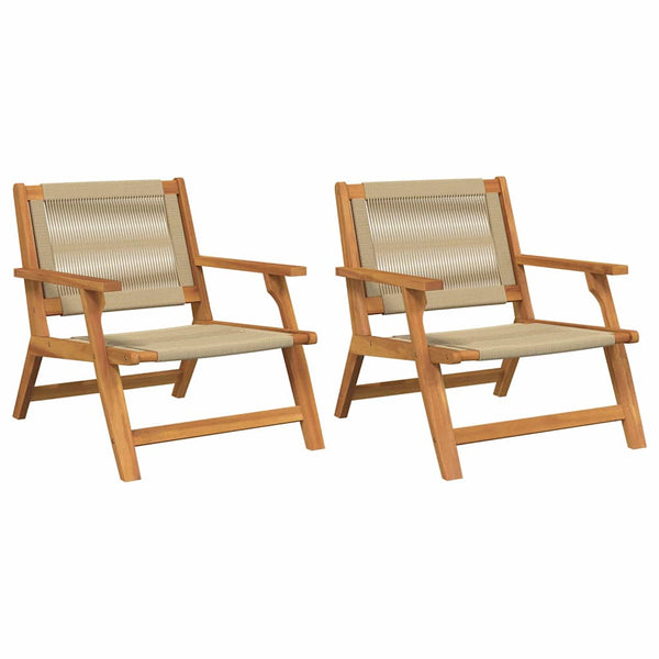 Puutarhakalusteet 2 pcs Beige 67 x 76 x 73 cm Tiheä akasiapuu