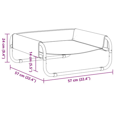 Antrasiitti korotettu koiransänky Cpnstantin (oxford kangas ja teräs)