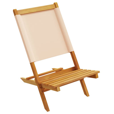 Puutarhatuolit 2 kpl beige täysi akasiapuu ja kangas
