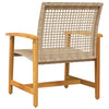 Beige puutarhatuolit Tricia (2 kpl polyrottinki ja akasiapuu)