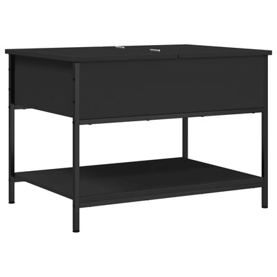 Sohvapöytä musta 70x50x50 cm tekninen puu ja metalli