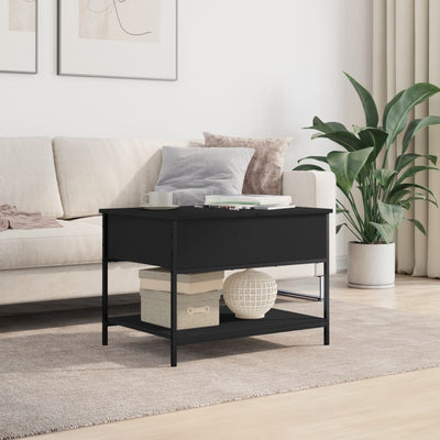 Sohvapöytä musta 70x50x50 cm tekninen puu ja metalli