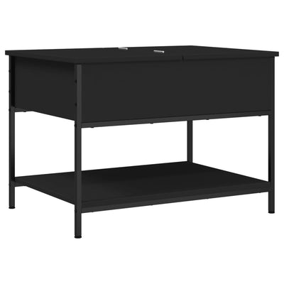 Sohvapöytä musta 70x50x50 cm tekninen puu ja metalli
