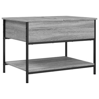 Sohvapöytä harmaa Sonoma 70x50x50 cm tekninen puu ja metalli