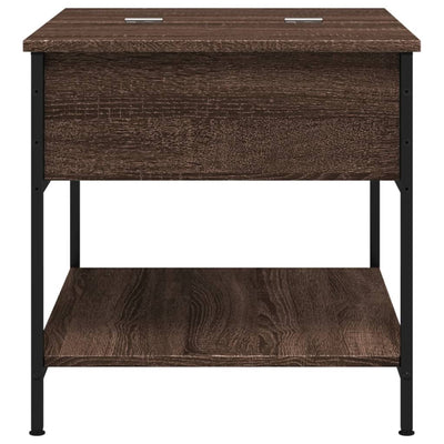 Sohvapöytä ruskea tammi 70x50x50 cm tekninen puu ja metalli