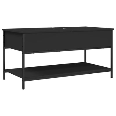 Sohvapöytä musta 100x50x50 cm tekninen puu ja metalli