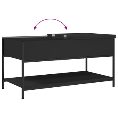 Sohvapöytä musta 100x50x50 cm tekninen puu ja metalli