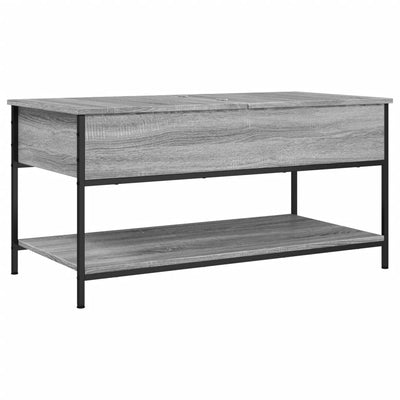 Sohvapöytä harmaa Sonoma 100x50x50 cm tekninen puu ja metalli