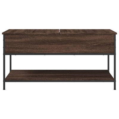Sohvapöytä ruskea tammi 100x50x50 cm tekninen puu ja metalli