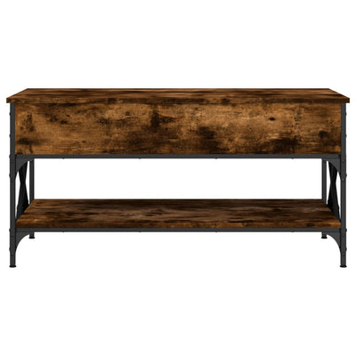 Sohvapöytä savutammi 100x50x50 cm tekninen puu ja metalli