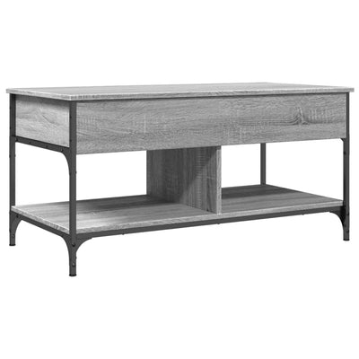 Sohvapöytä harmaa Sonoma 100x50x50 cm tekninen puu ja metalli