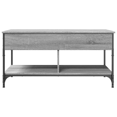 Sohvapöytä harmaa Sonoma 100x50x50 cm tekninen puu ja metalli