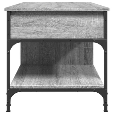 Sohvapöytä harmaa Sonoma 100x50x50 cm tekninen puu ja metalli