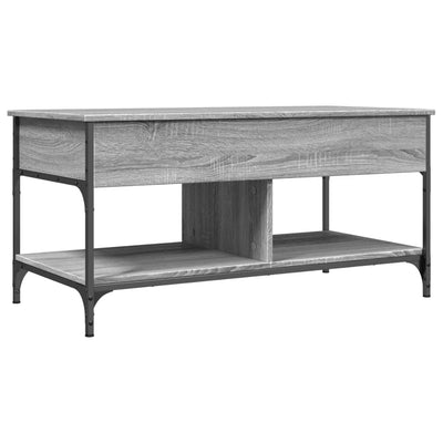 Sohvapöytä harmaa Sonoma 100x50x50 cm tekninen puu ja metalli