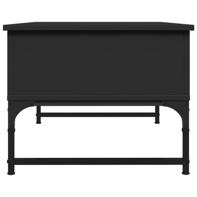 Sohvapöytä musta 70x50x40 cm tekninen puu ja metalli