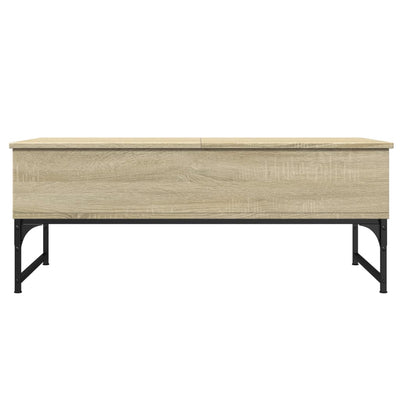 Sohvapöytä Sonoma-tammi 100x50x40 cm tekninen puu ja metalli