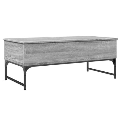 Sohvapöytä harmaa Sonoma 100x50x40 cm tekninen puu ja metalli