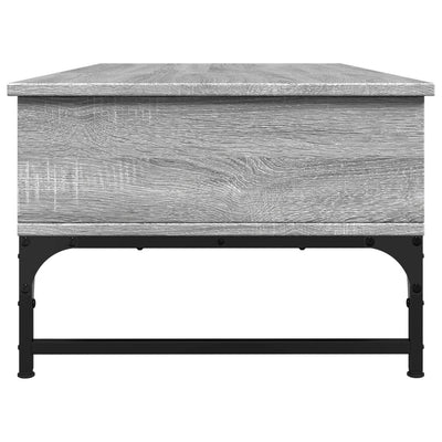 Sohvapöytä harmaa Sonoma 100x50x35 cm tekninen puu ja metalli