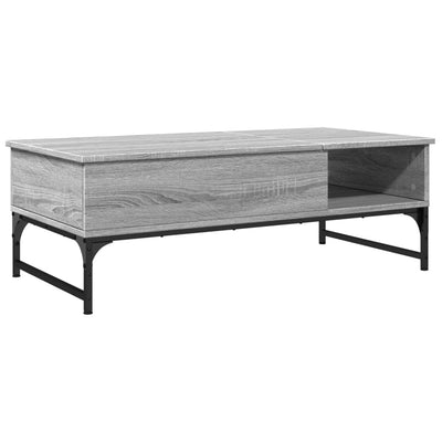 Sohvapöytä harmaa Sonoma 100x50x35 cm tekninen puu ja metalli