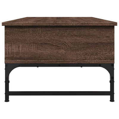 Sohvapöytä ruskea tammi 100x50x35 cm tekninen puu ja metalli